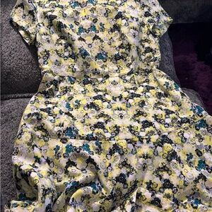 J. Crew Petite Dress with Yellow and Gray Design